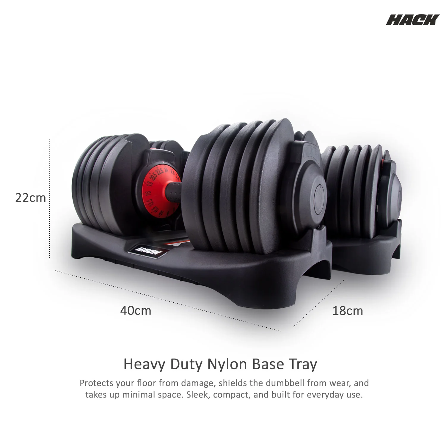 Hack Athletics Adjustable Dumbbell Set 24 KG, Set of 2 - Image 8