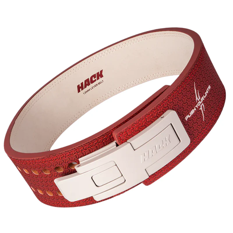 Hack Athletics Premium 13mm Lever Belt Signature Red (4 Claw)