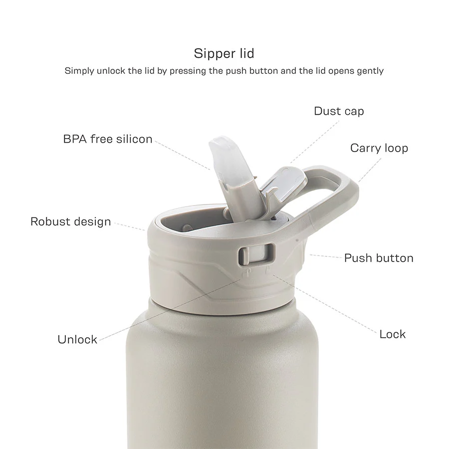Hack Athletics Premium Hydra Water Bottle Beige | 950ML - Image 6