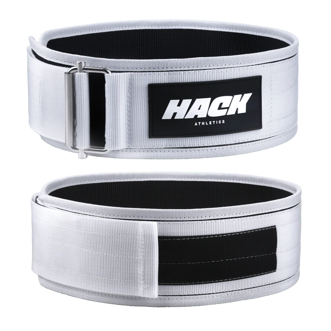 Hack Athletics Premium Quick Locking Weightlifting Belt White - Image 3