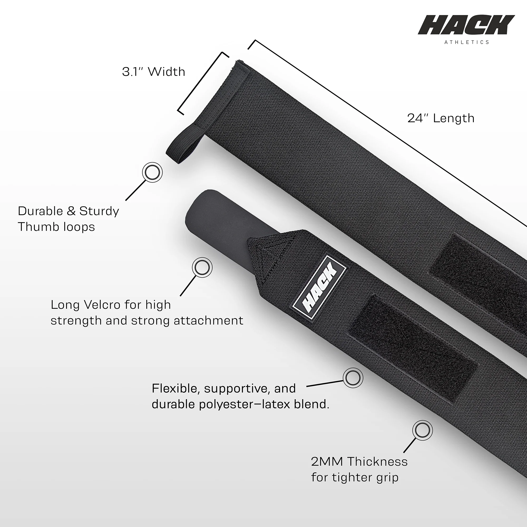 Hack Athletics Professional 24” Wrist Wrap - Flexible - Image 3