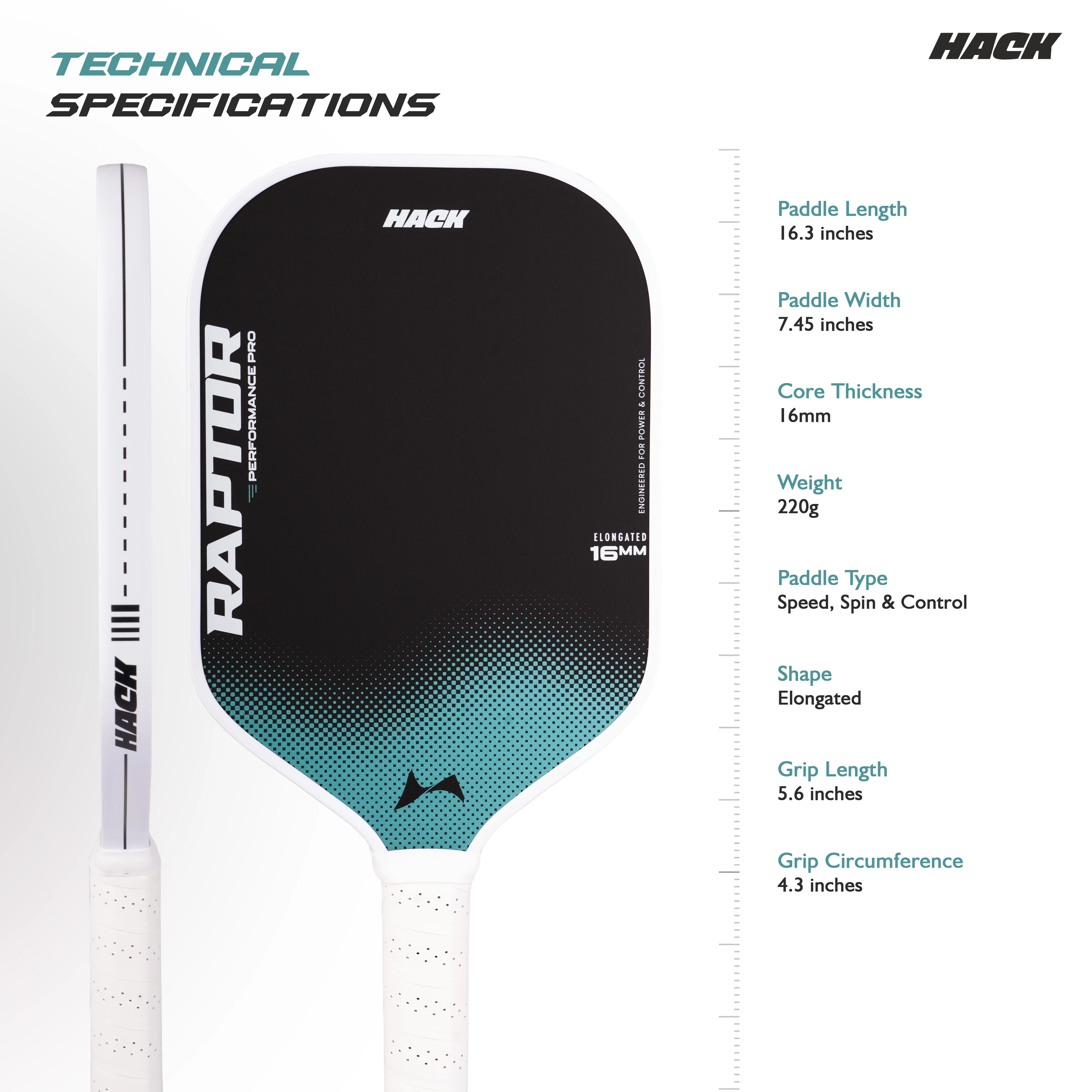 Hack Athletics Raptor Pro Carbon Pickleball Paddle - Image 7