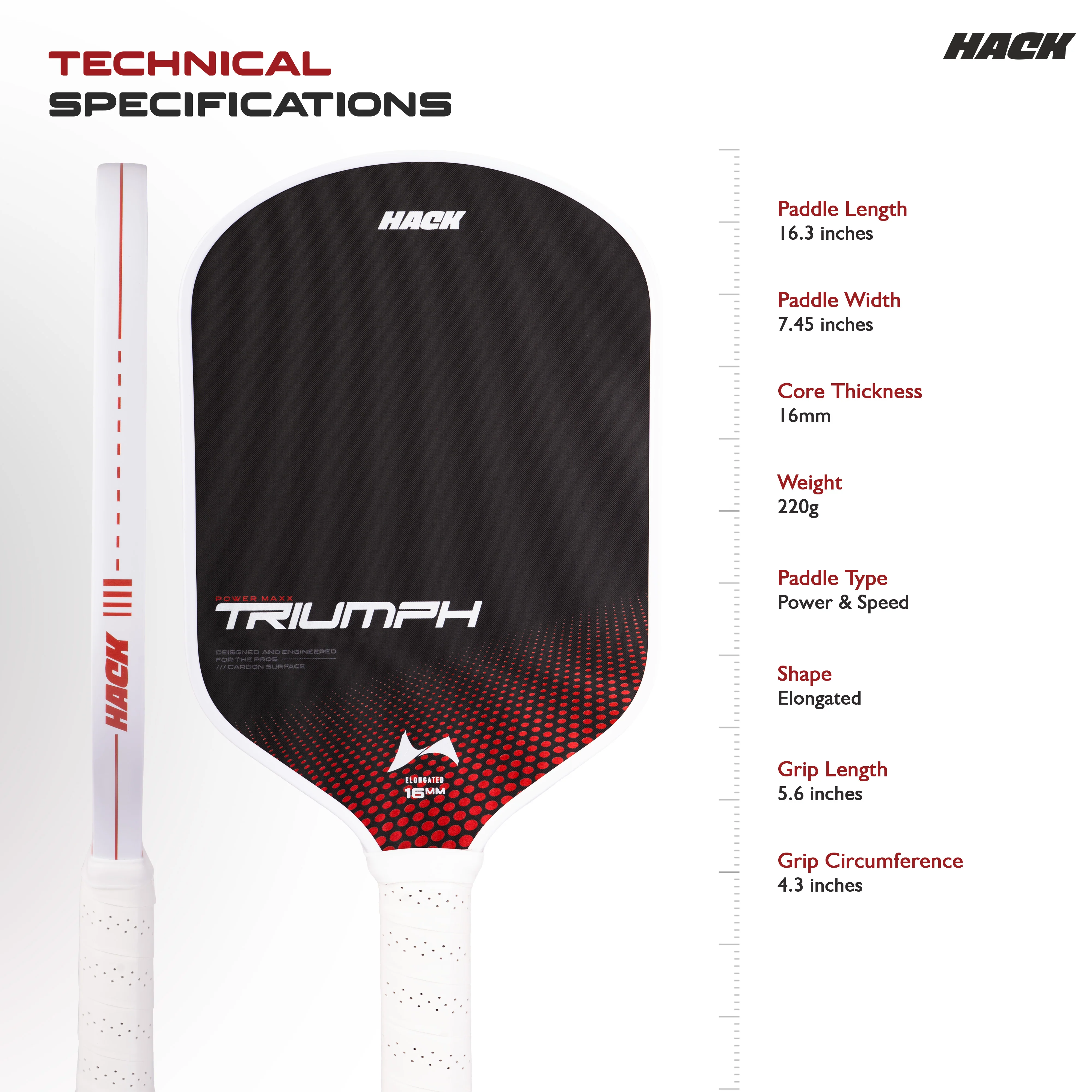 Hack Athletics Triumph Power Core Pickleball Paddle - Image 7